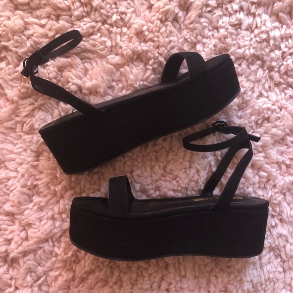 Dolls Kill Platform Strappy Faux-Suede Sandals - Picture 2 of 16